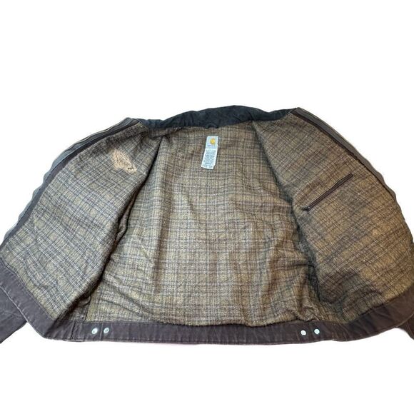 Carhartt Detroit Jacket J97 Blanket Lined Dark Brown Rare Size 2XL - Picture 6 of 14